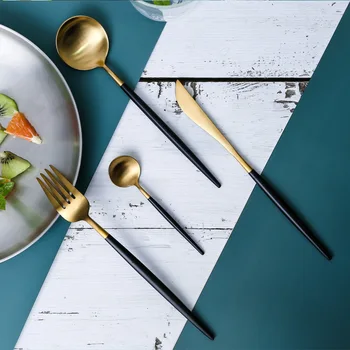 

Cutlery Set Gold Cutlery Stainless Steel Spoon 4 PECS Tableware Set Fork Spoon Tableware Kitchen Spoon And Fork Set
