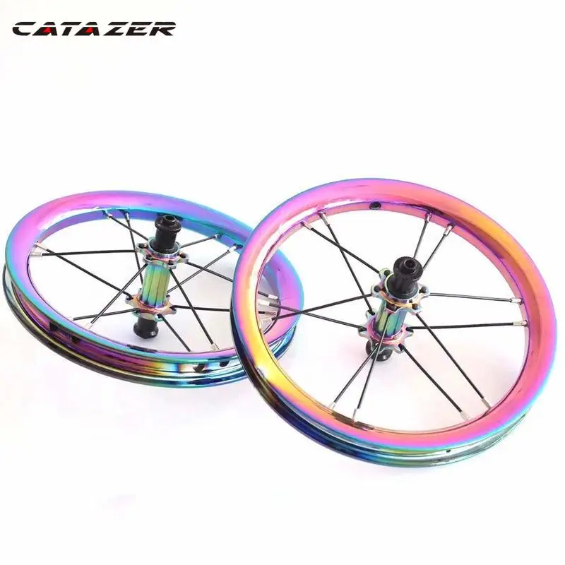 

12 дюймовый Ультра светильник алюминиевый сплав 85-95 мм детская горка колеса изготовленные на заказ баланс велосипедного колеса Dazzle Цвет для детей