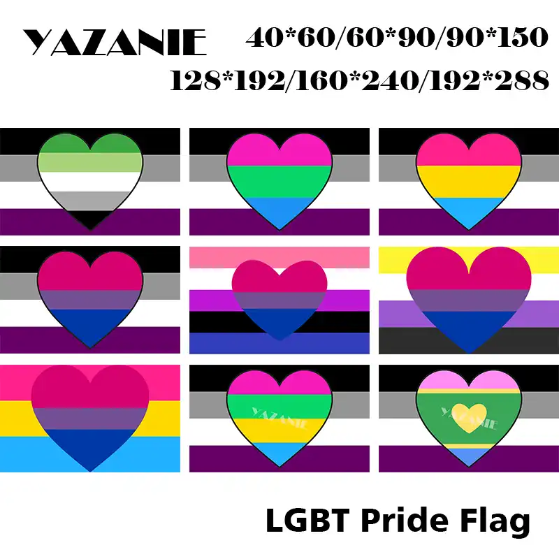 Yazanie Single Double Sided Asexual Aromantic Polysexuality Pansexual Bisexual Nonbinary Genderfluid Bisexual Combo Pride Flag Flags Banners Accessories Aliexpress