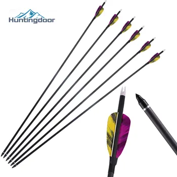 

6/12Pcs Carbon Arrows 32inch Spine 400 Diameter 7.8mm with Turkey True Feathers For Recurve/Compound Bow Shooting Archery Bow