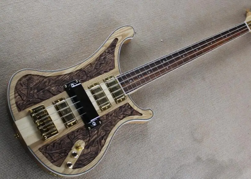 China Factory custom bass 4 strings Neck through body electric carve top musical instument shop 01 |
