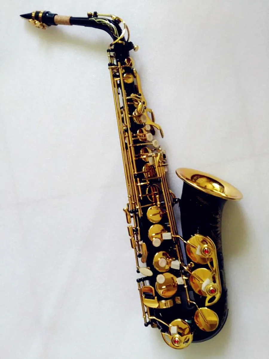 New Hot sale Alto saxophone black brass engraving mode black gold Sax musical instruments professional Alto saxophone case