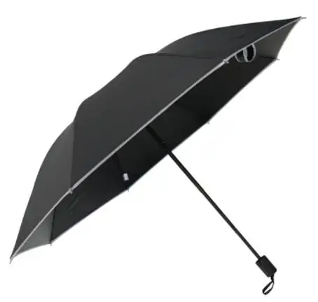 Большой светоотражающий обратный зонтик для автомобиля, бизнес складной зонт от дождя для мужчин и женщин, автоматический обратный зонтик, сильные - Цвет: Черный