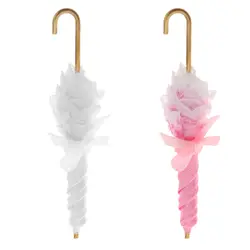 Fabriqué à la main 1:12 Échelle Dame Dentelle Parasol Parapluie Poupée Lit Chambre Décor 