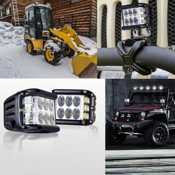 

Horizontal Beam Work Light Spraying Aluminum Alloy Headlight White+Amber