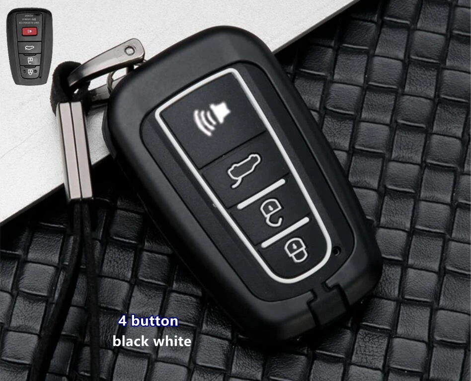 Автомобильный ключевой чехол держатель для Toyota Avalon ЧР C-HR камера заднего вида Prius Corolla RAV4 2/3/4 кнопки KeyProtect аксессуары - Название цвета: 4 button