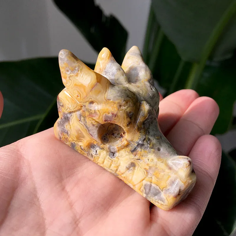 Розовый кварц Череп натуральный кристалл голова дракона Лабрадорит Wicca камень аметист Статуэтка для украшения XYW