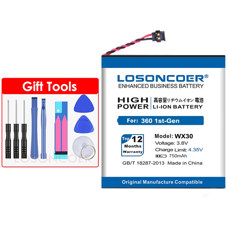 LOSONCOER 830 мАч WX30 SNN5951A сменная батарея для Motorola Moto 360 1st-Gen батареи смарт-часов+ номер отслеживания