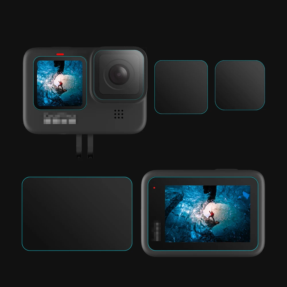 Защитная пленка для объектива камеры GoPro Hero9 HD закаленное стекло Защита экрана