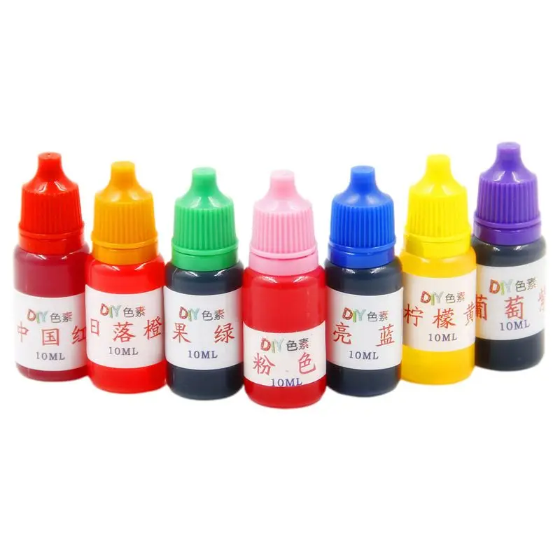 

7 Pcs/set 10ml DIY Crystal Epoxy Food Grade Dyeing Pigment Slime Crystal Mud Colorant Crystal DIY Hand-Made Jewelry Accessories