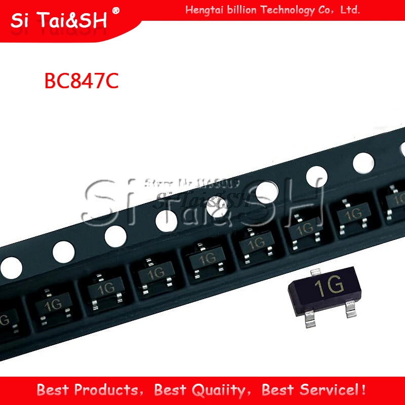 100 шт. BC847C SOT23 BC847 847C SOT SMD SOT-23 1G новый транзистор | Электронные компоненты и