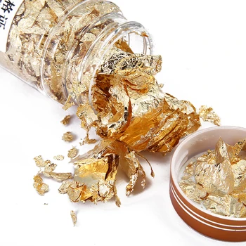 

3g/bottle Gold Silver Glitter Foil Flakes Nail Decor Sticker Decal Painting Gliding Fragments Manicure Nail Art Decor