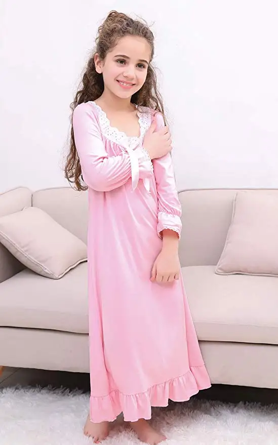 Baby Girl Clothes Princess Nightgown Long Sleeve Sleep Shirts Nightshirts Pajamas Christmas Dress Sleepwear kids for 3-12 Years (7)