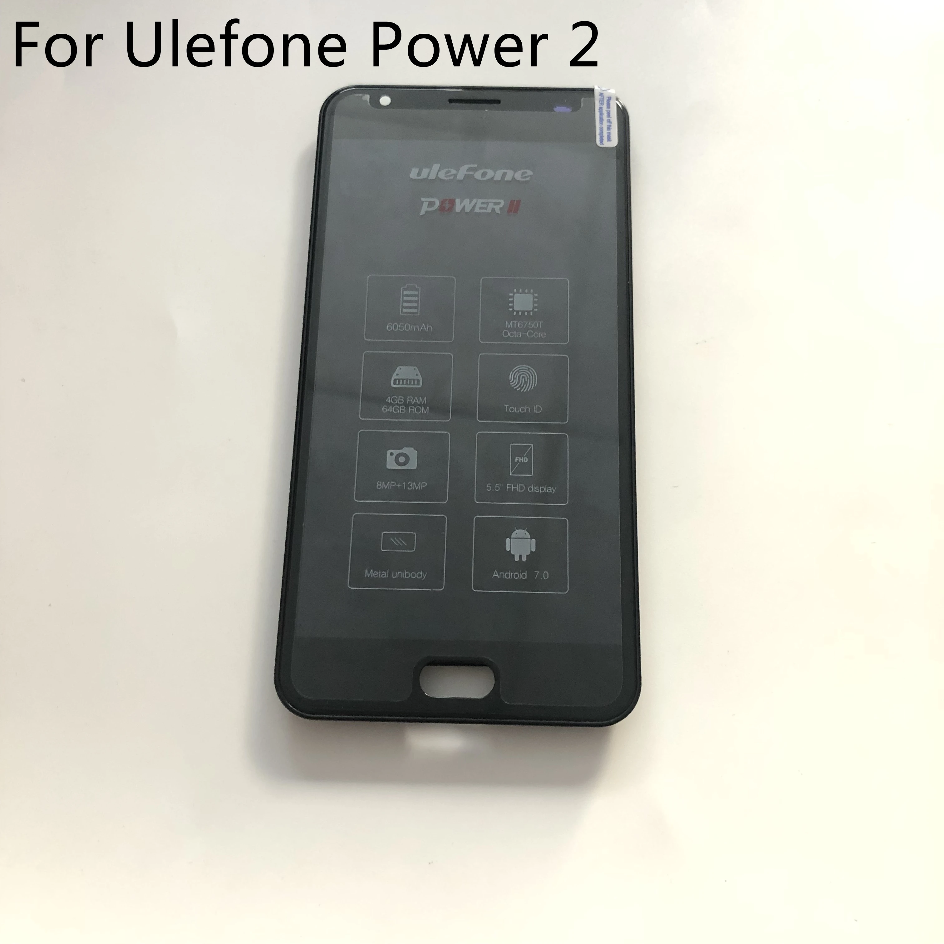

Used LCD Display Screen + Touch Screen + Frame For Ulefone Power 2 MTK6750T Octa Core 5.5 Inch 1920x1080 Smartphone