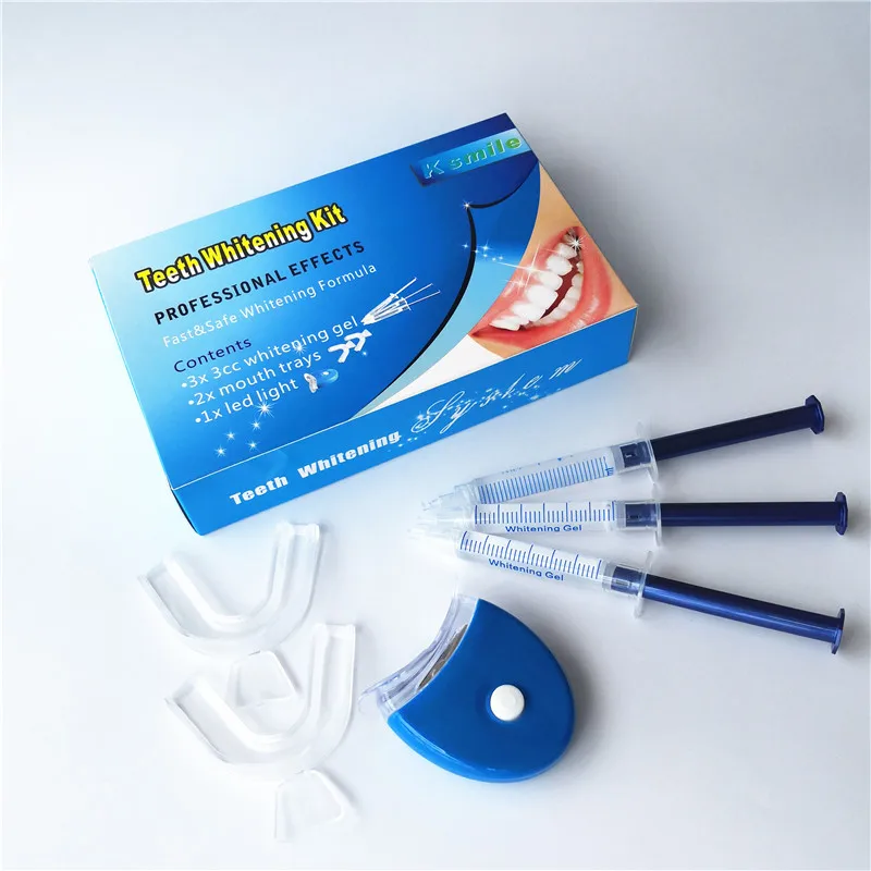 

Free shipping 22%CP Professional Teeth Whitening Kit Bleaching Tooth System With LED Light