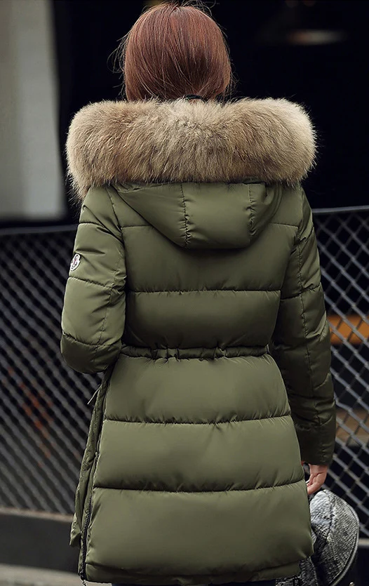 Зимняя Новая женская куртка, теплая Женская куртка из хлопка, платье для беременных, Женская куртка из щуки, длинный пуховик с меховым воротником