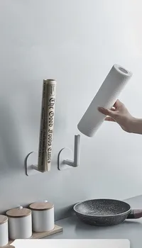 

1PC Kitchen Self-adhesive Under Cabinet Paper Roll Rack Towel Holder Tissue Hanger Storage Rack For Bathroom Toilet XB 066