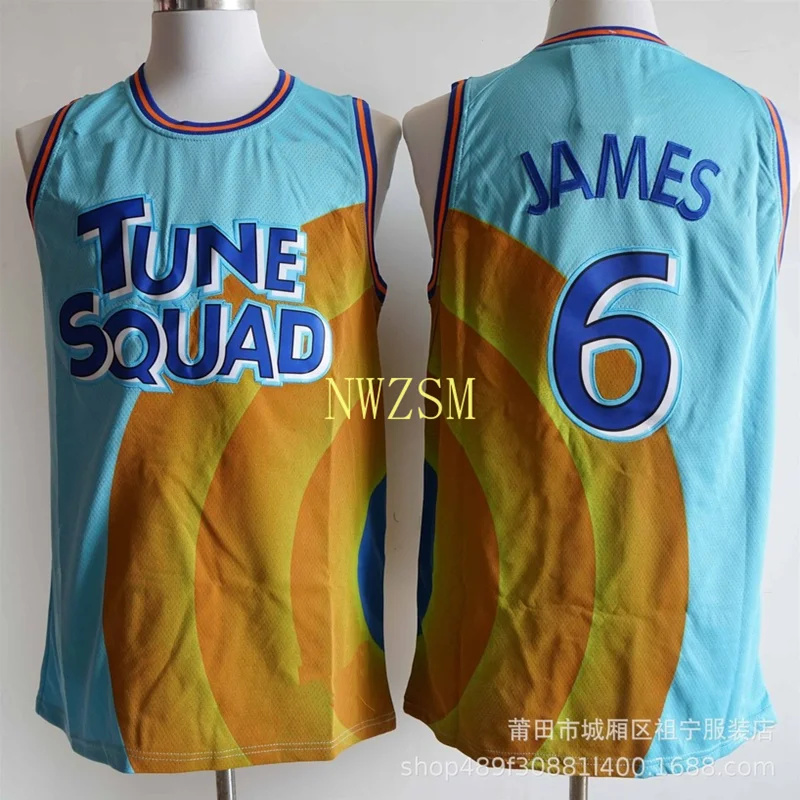Costume Cosplay Space Jam James 6 # Movie Tune Squad Basket Ricamo Jersey Set Sports Air Slam Dunk Sleeve Shirt Uniform