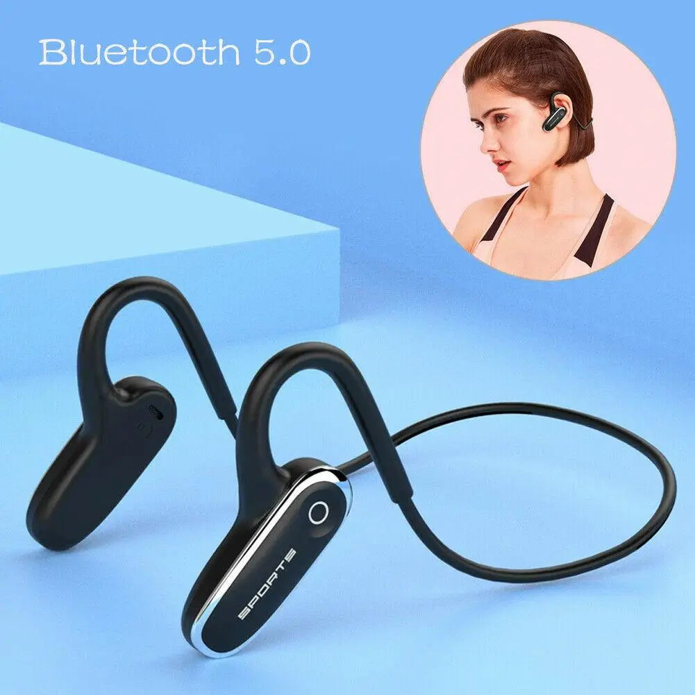 Bluetooth Headset Wireless Bone Conduction Earphones with Microphone Earphone Earbuds Handsfree for Android iPhone Smartphones