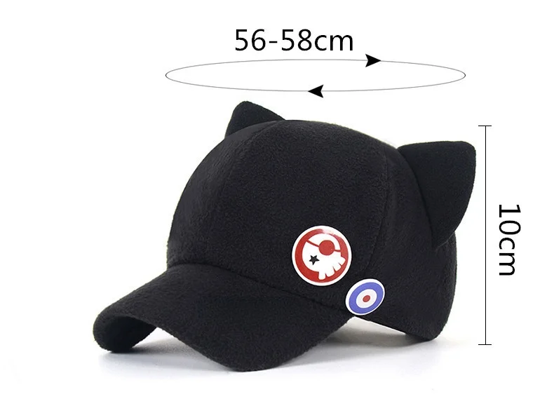 Women's Baseball Caps Eva Shikinami Asuka Rangure Cat Ear Polar Fleece Hat Peak Cap Baseball Cap Anime Cosplay Accessories  Cosplay Black Cat Ear Hat plain black cap