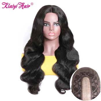 

Klaiyi Hair 4X2 Lace Pu Silk Base Wigs Pre Plucked Body Wave Human Hair Wigs 10-24 inch Wig 150% Density Remy Hair