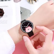 Children's Watch Boys Girls Cute Cartoon Bear SiliconeWomen Ladies Quartz Wristwatches Gifts Watch for Kids