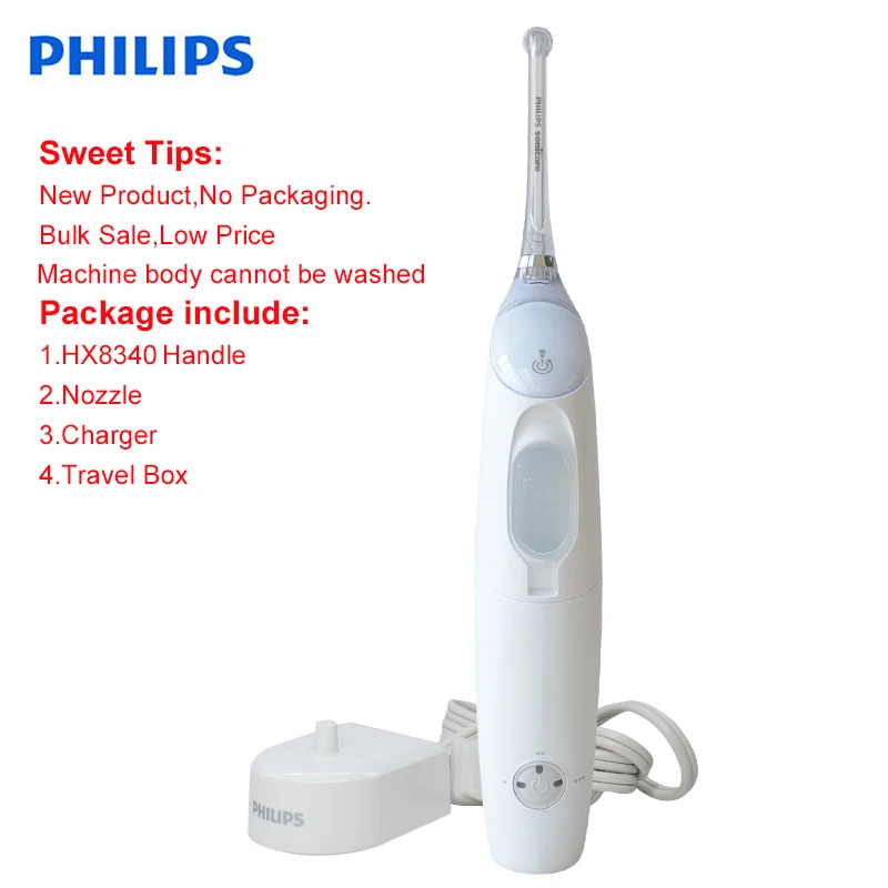 Новинка для Philips Sonicare Air Floss HX8340 поддержка перезаряжаемая для взрослых с насадкой и зарядным устройством