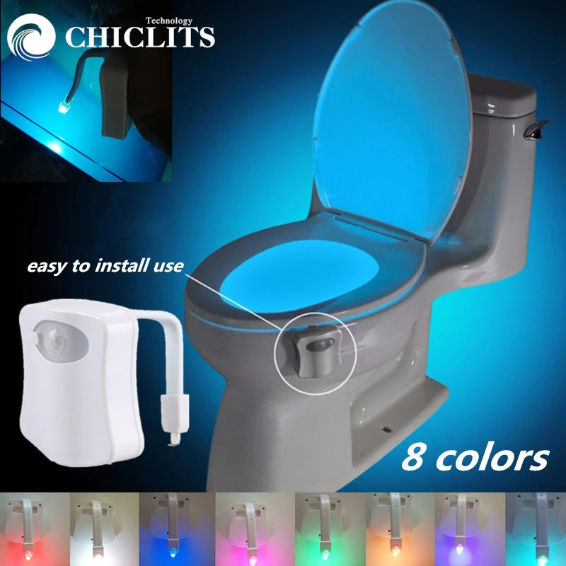 College Bowling Zeug Smart PIR Motion Sensor Toilet Seat Night Light Backlight For Toilet Bowl  LED Luminaria Lamp WC Toilet Light 8 Colors Waterproof|LED Night Lights| -  AliExpress