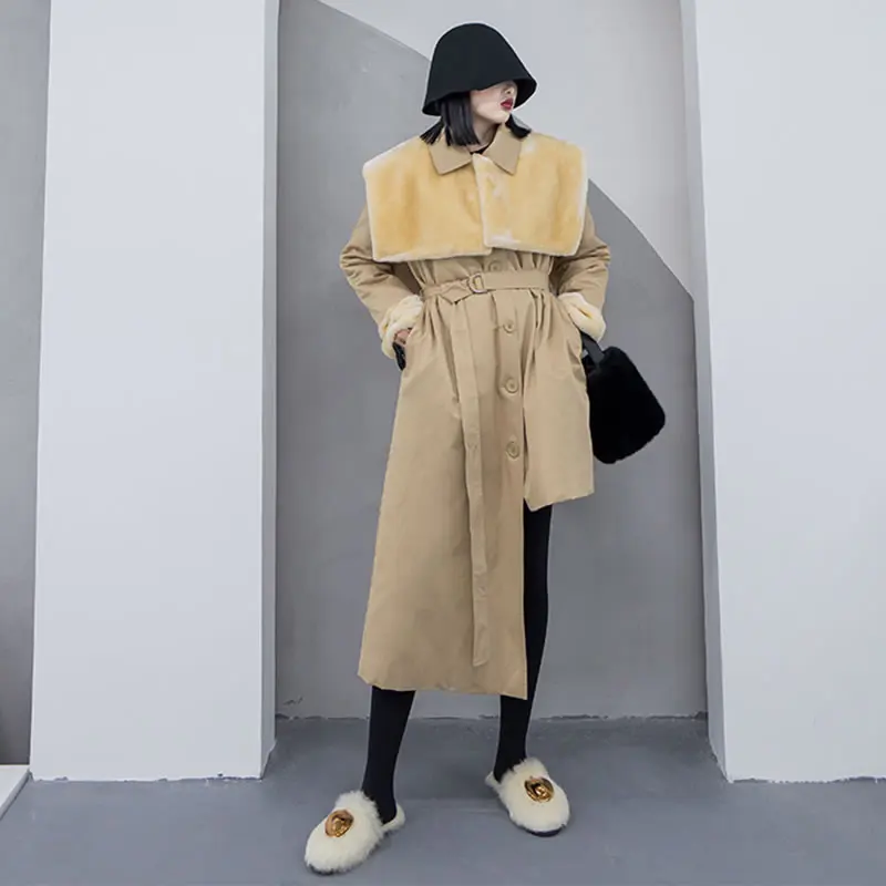XITAO, необычная шаль, зимнее пальто, плюс бархат, утолщенная парка для женщин, индивидуальная уличная одежда, топ, зимнее пальто для женщин, DMY1036