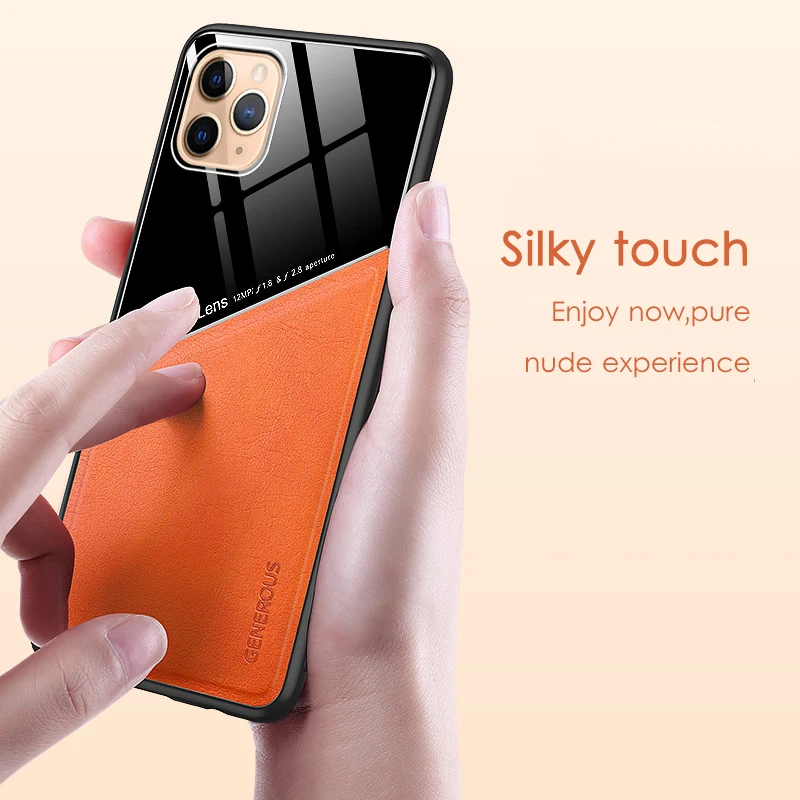 

Phone Case For Apple iPhone 12 11 Pro Max PC Skin-Pattern Retro Leather Cover For iPhone 12 Mini Xs Max XR Car Magnet Cases