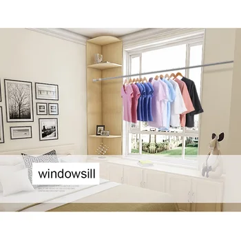 

Spring Loaded Telescopic Rods Adjustable Rail Poles Clothes Wardrobe Tension Rail Pole Rods GQ