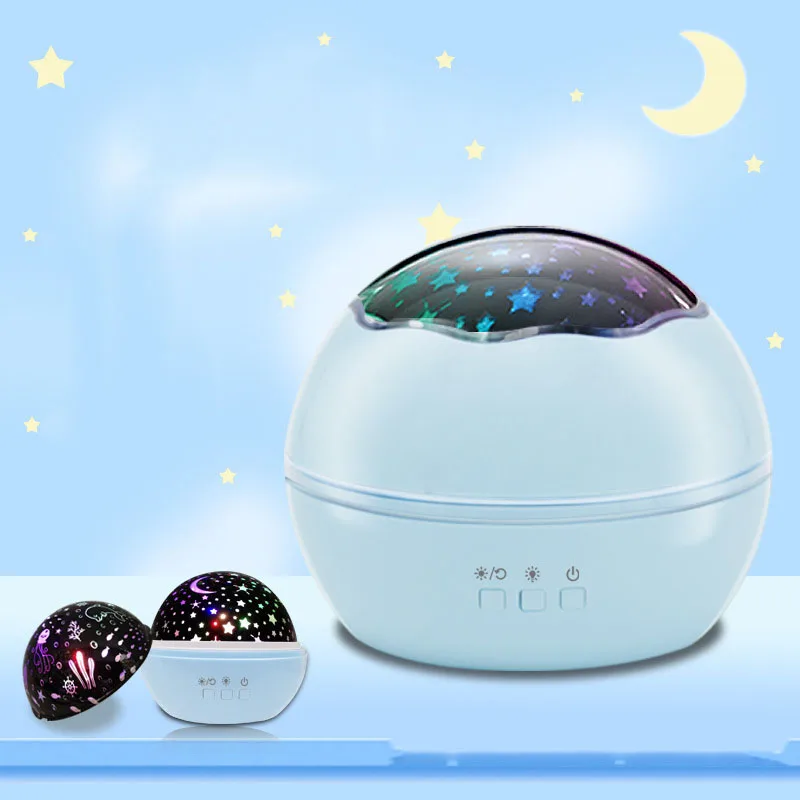 

LED bedroom atmosphere small night light small star empty projection light colorful rotating star moon SeaWorld gift