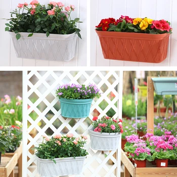 

1pc Hanging Flower Pots Simulation Rattan Woven Pots Garden Decor Hanging Basket Semicircle Flower Pots (White/Dark Red/Green)