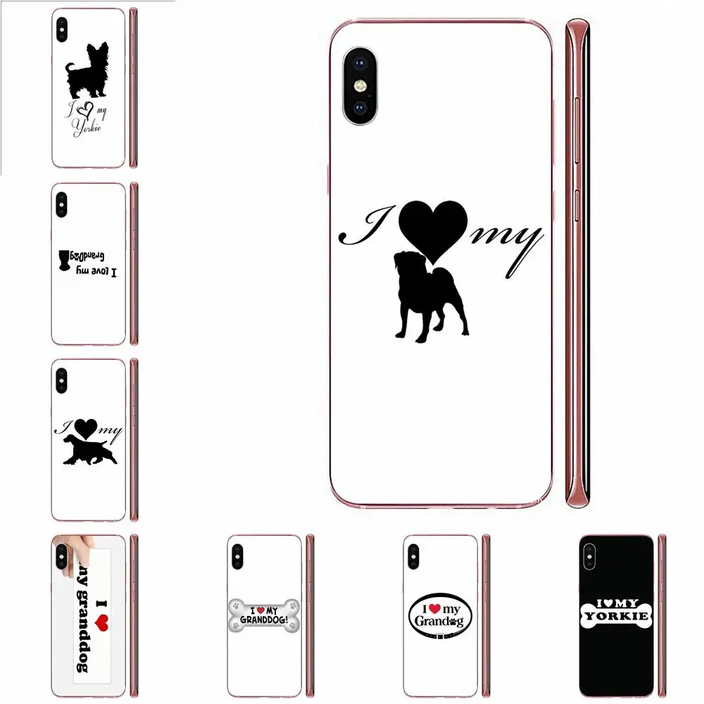 Симпатичные пластиковые щенки I Love My Yorkie Dog для Samsung Galaxy A10 A20 A20E A3 A40 A5 A50 A7 J1 J3 J4 J5 J6 J7