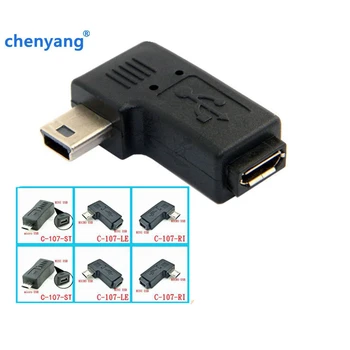 

90 Degree Left & Right Angled Mini USB 5pin Female to Micro USB Male Data Sync Adapter Plug Micro USB To Mini USB Connector