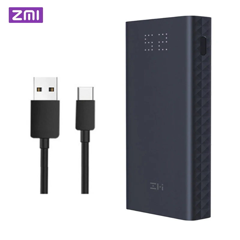 Z mi power bank, power Bank, 20000 мА/ч, быстрая зарядка QC3.0, Xiao mi, батарея, двойной USB, 27 Вт, 20000 мА/ч, QB822, для iPhone, iPad, ноутбука - Цвет: add type c cable