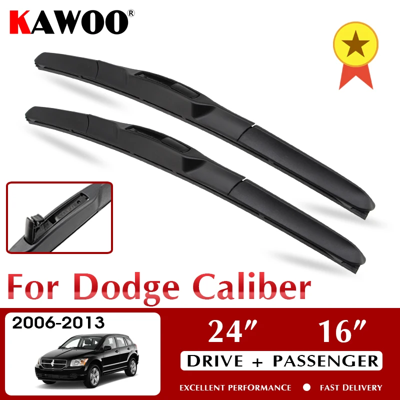 

KAWOO Wiper Front Car Wiper Blades For Dodge Caliber 2006-2013 Windshield Windscreen Front Window Accessories 24"+16" LHD RHD