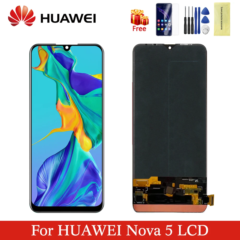 OLED экран для 6,3" huawei Nova 5 Nova5, ЖК-дисплей, рамка+ сенсорная панель, дигитайзер, замена для Nova 5 Pro