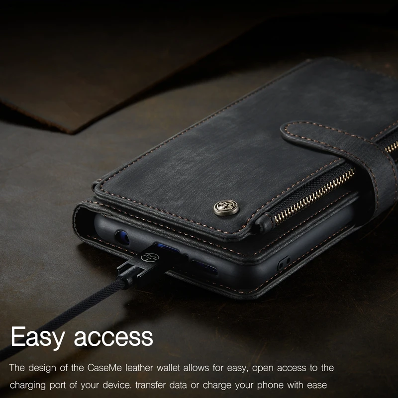 For Xiaomi Redmi Note 10 9S 10S 10 Pro Max Case Luxury Zipper Wallet PU Leather Phone Cover For Redmi Note9 Note10 Pro Max Coque