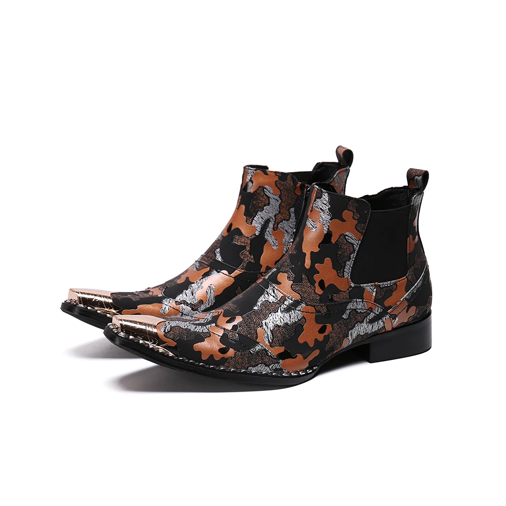 Christia Bella/Новинка; модные мужские вечерние Полусапоги из натуральной кожи; большие размеры; мужские ботильоны для банкета; мужские ботинки «Челси» на молнии