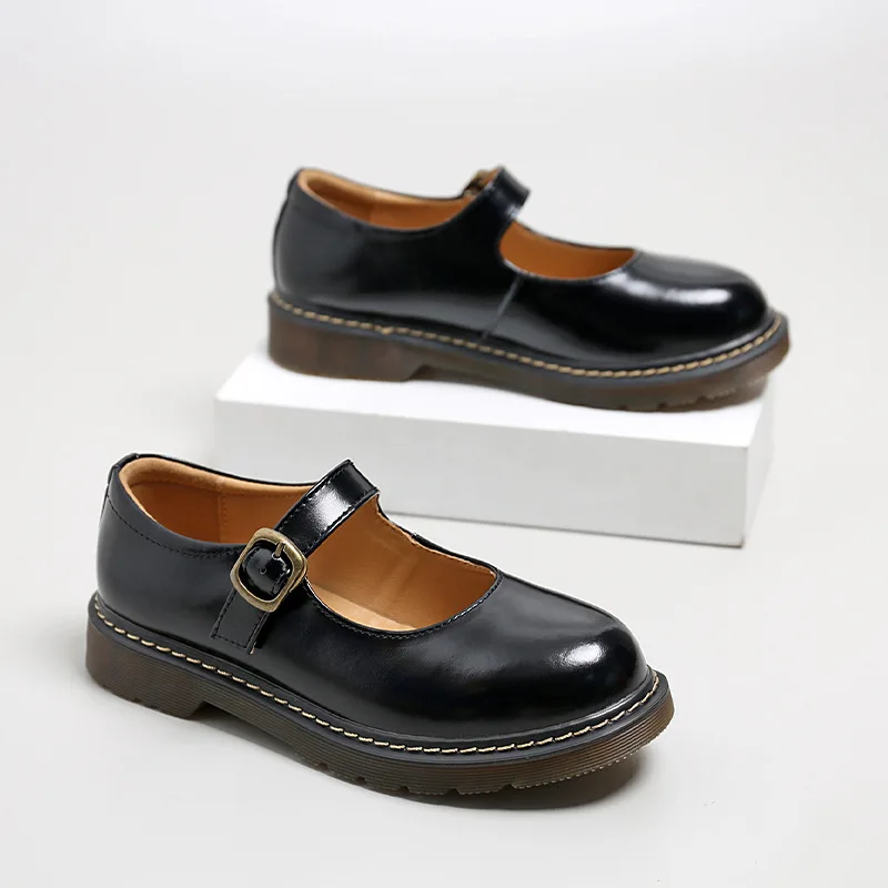 2023 Spring and Autumn New College Style Mary Jane Shoes Fashion Round Toe Flat Bottom Genuine Leather Low Heel Women Shoes 5