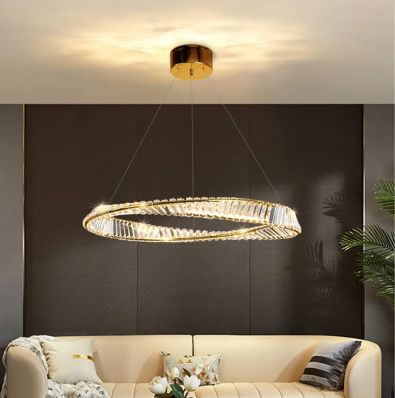Crystal Modern Led Chandelier For Dining Room Living Kitchen Bedroom Ceiling Pendant Lamp Gold Remote Control Hanging Light | Лампы и