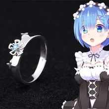 Аниме Re: Zero kara Hajimeru Isekai Seikatsu Rem серебряное кольцо 925 пробы Косплей