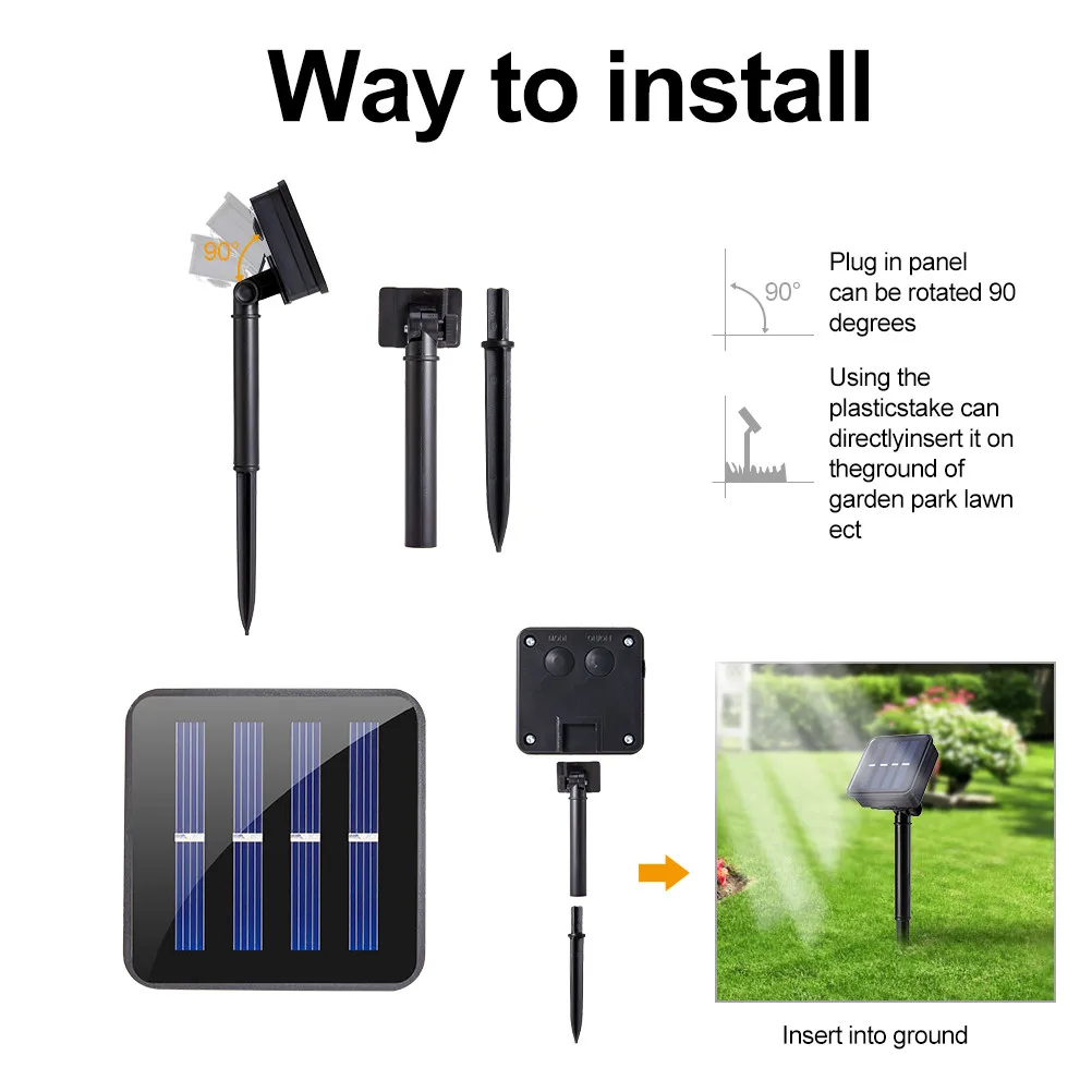 Exterior da Lâmpada Conduziu a Luz de Rua da Guirlanda Conduziu a Luz da Noite da Iluminação do Jardim para a Decoração a Corda Solar 6.5m do Natal da Jarda Conduzida 3 - 5 3 Cheap Lâmpadas solares