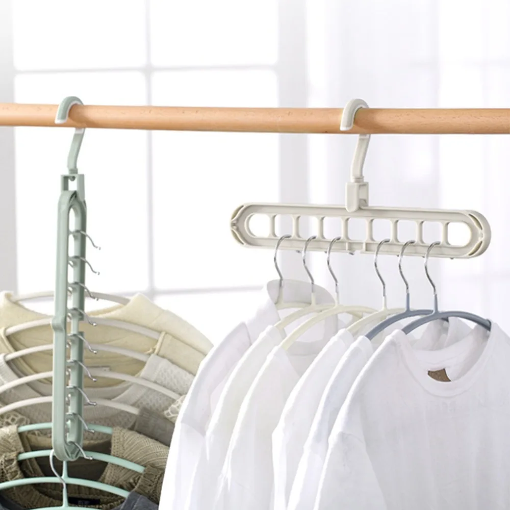 Nordic Portable Space Saving Hanger Magic Clothes Multi-Functional Hangers 9 Hole Space Saving Hanger Magic Hanger