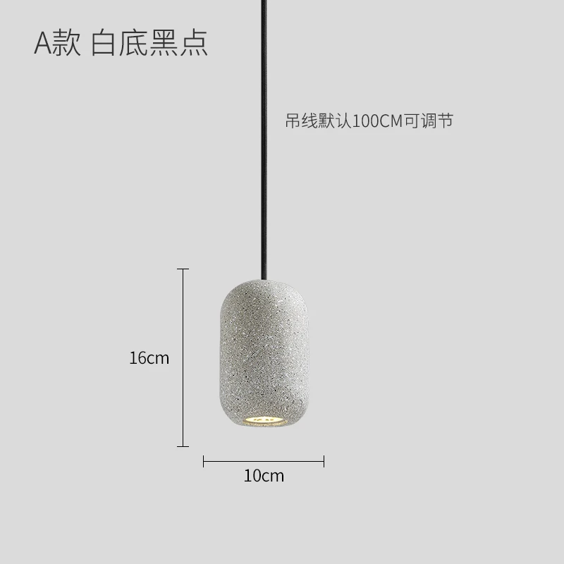Скандинавский Ins промышленный цементный терраццо светодиодный подвесной светильник креативная Геометрическая Подвесная лампа для ресторана Лофт бар прикроватный светильник - Цвет корпуса: A White