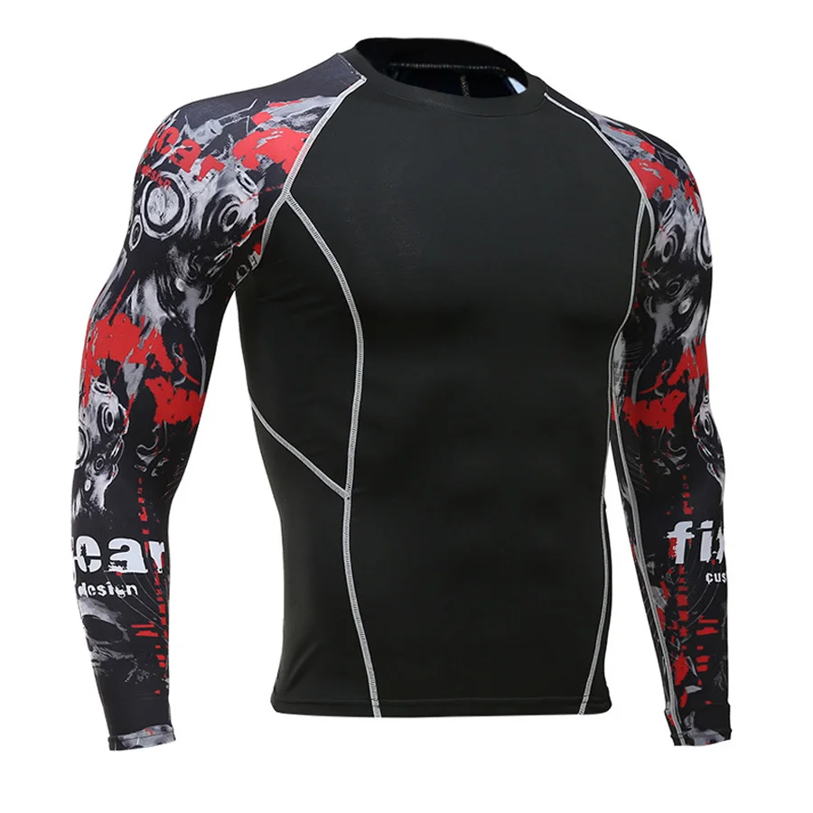 MMA Compression Long sleeve thermal T-shirt shirt Men's winter clothing Fitness Slim T-shirt rash guard Male thermal underwear men body shapers leather pants waist trainer high waist shaper control panties compression underwear male fitness stretch shorts