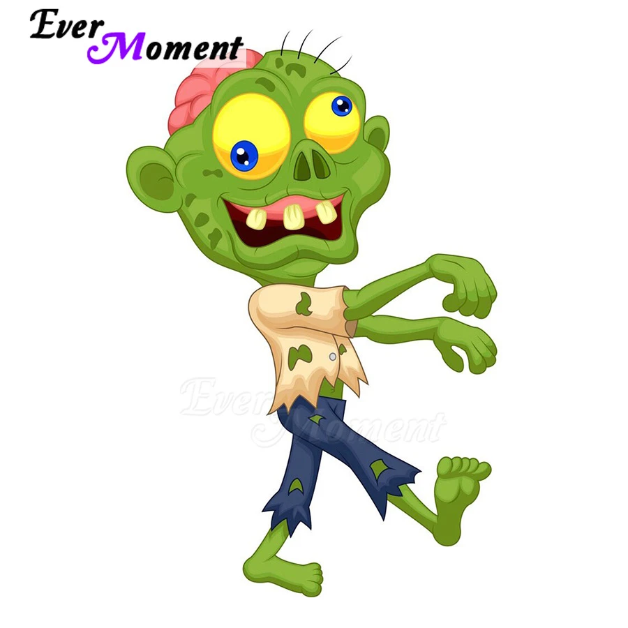 Ever Moment Diamond Painting With Square Stones Cartoon Green Funny Zombie 5d Diy Diamond Embroidery Home Decoration 5l117 Diamond Painting Cross Stitch Aliexpress