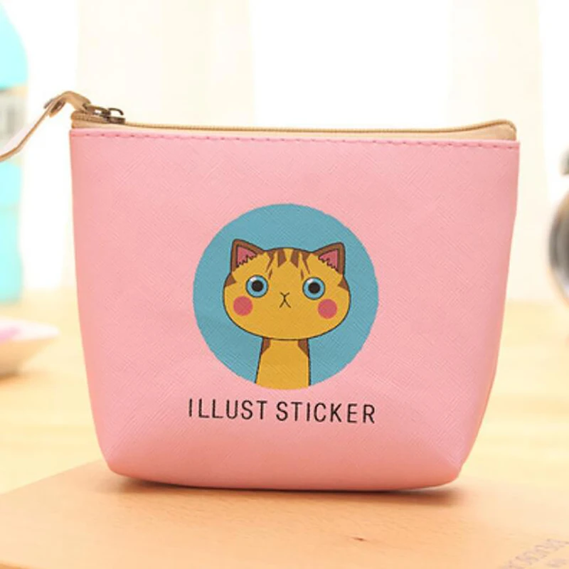 1 шт., женские Мини кошельки Kawaii с изображением кошки, сумка для денег, Детская сумка на молнии, подарочная сумочка для девочек, детские кошельки для монет, держатель