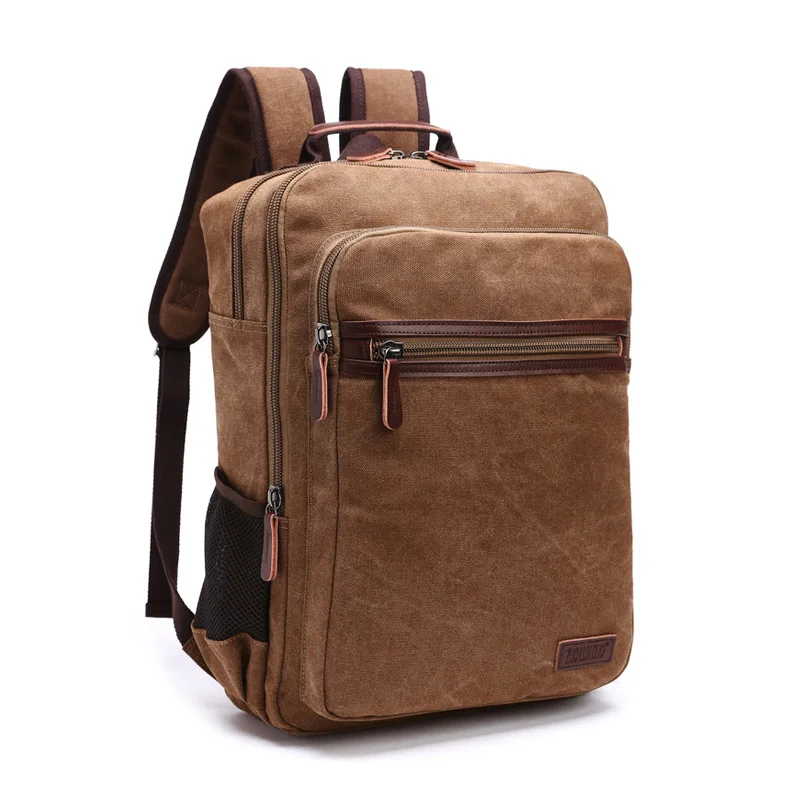 Vintage Canvas Backpack Men Large Capacity Travel Shoulder Bag school bags for teenagers Male notebook Laptop Backpack for men 6